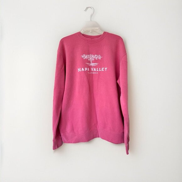 Womens Napa Valley Pullover Pink Crewneck Sweatshirt Size Large New - Picture 1 of 7
